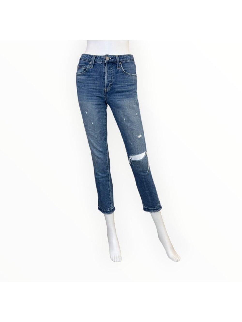 AMO Denim BABE Dive Bar Destroyed Jeans High Rise Size 26 Q1023